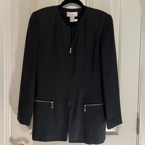 Vintage Casual Corner Black Zip-up Blazer